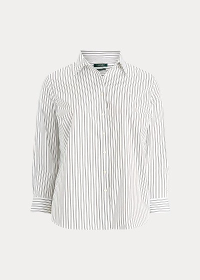 Camisa Ralph Lauren Mujer Blancos / Negros - Easy Care Striped - YAVNS4879